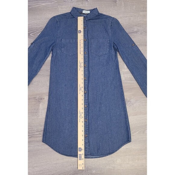 TAYLOR & SAGE Women's Long Sleeve Button Down Denim Shirt‎ Dres  Size XS - Picture 4 of 10